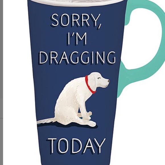 Cypress Home-"Sorry I Am Dragging Today" ceramic travel mug & gift box set 17oz - Picture 4 of 10